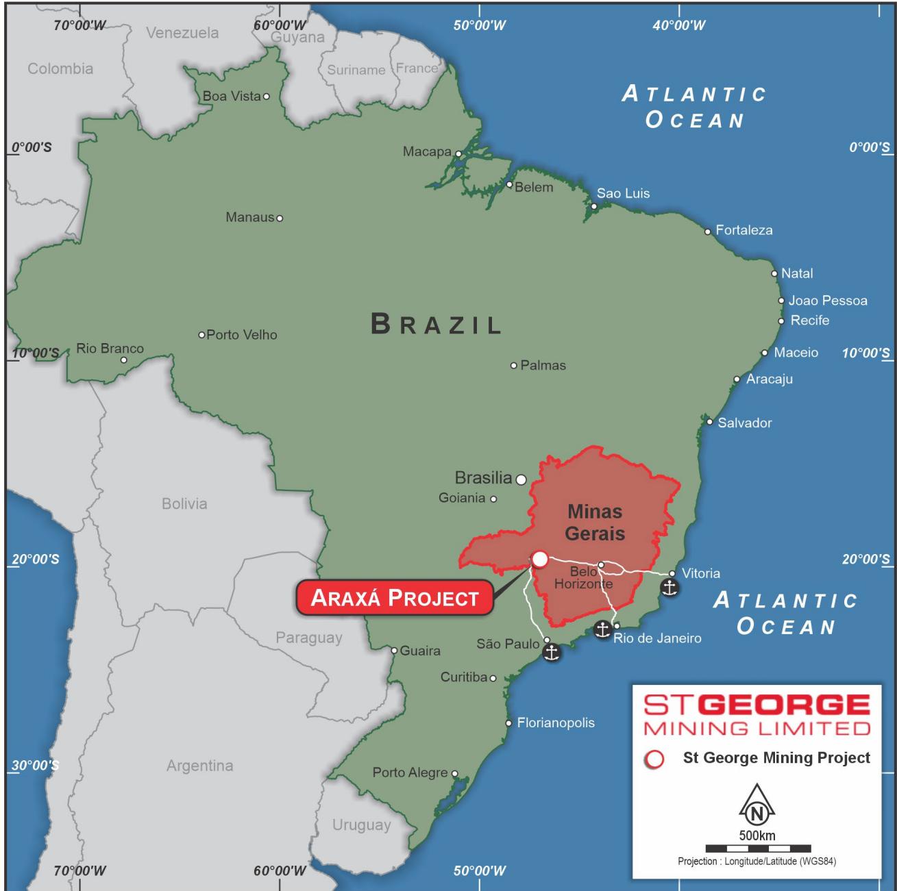 Araxá project location map